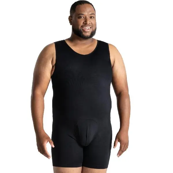 QORE LOGIQ Men's Shapewear Bodysuit, Spandex Fabric Clothes for Casual Outfits, Smooth