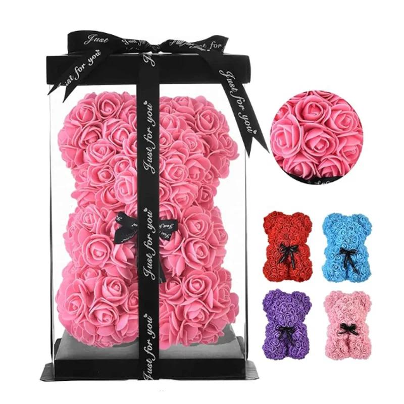 Teddy Bear Rose in Box 10in - Perfect Gift for Mothers Day, Anniversary, Wedding, or Special Occasions for Women and Girlfriends