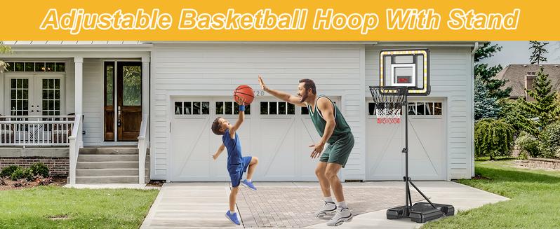CuLiDing Kids 3ft to 5.8ft Height Adjustable Indoor Basketball Stand with Timer,Weatherproof Base for Outdoor Practice Portable Durable Fun