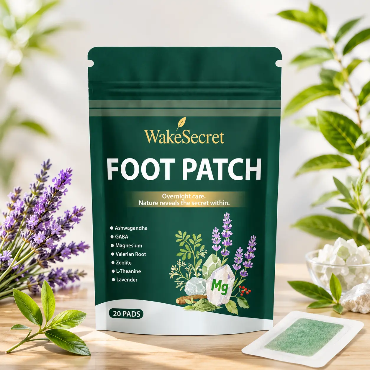 Relax & Sleep Well with WakeSecret toxic Foot Patches – Herbal Detox Pads for Stress Relief, Gentle Warming Comfort & Overnight Foot Care | Infused with Ashwagandha, Lavender, Magnesium, GABA, Zeolite, L-Theanine B Solution Hea, Selfcare, Mellowsleep