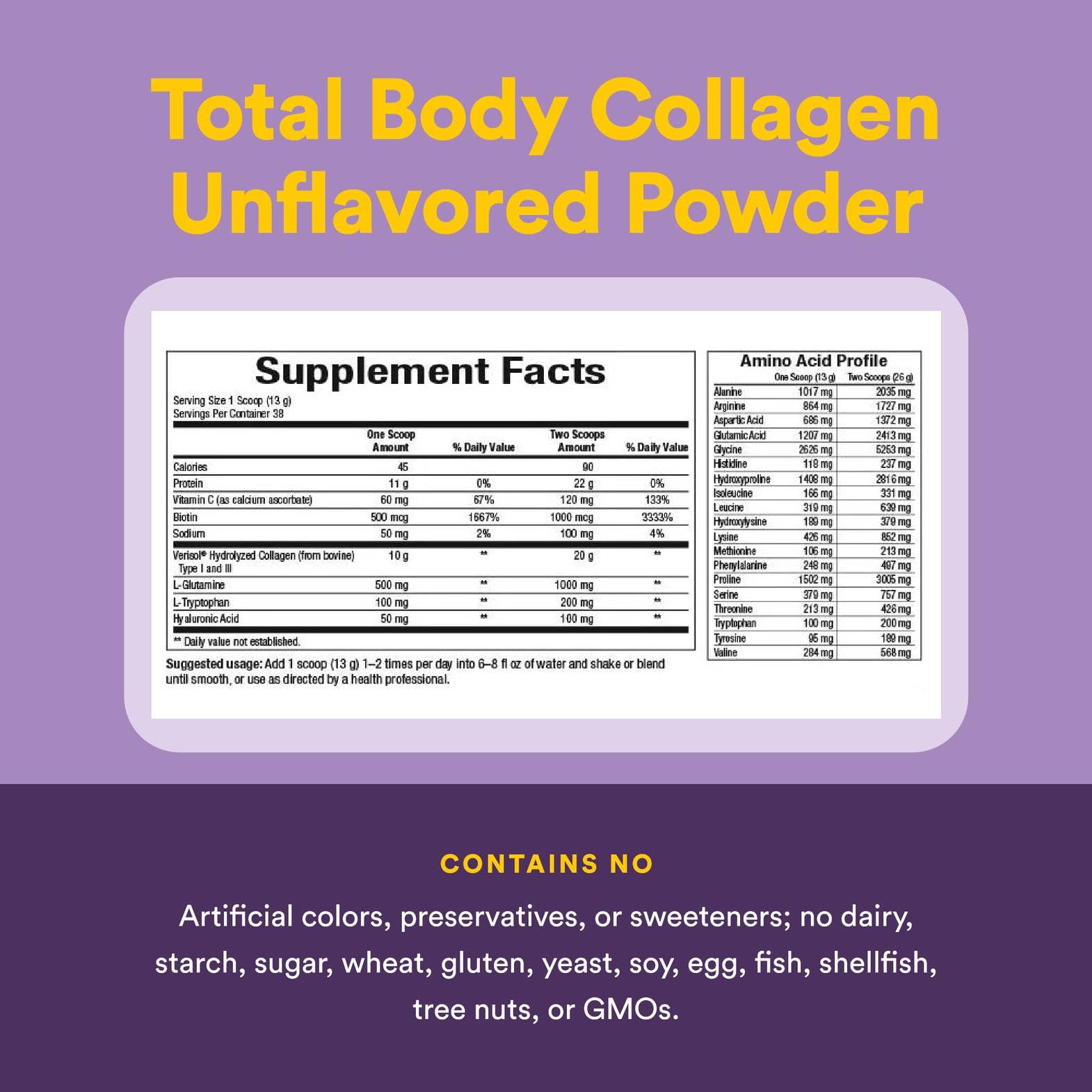 Natural Factors Total Body Collagen Bioactive Peptides Powder – Unflavored