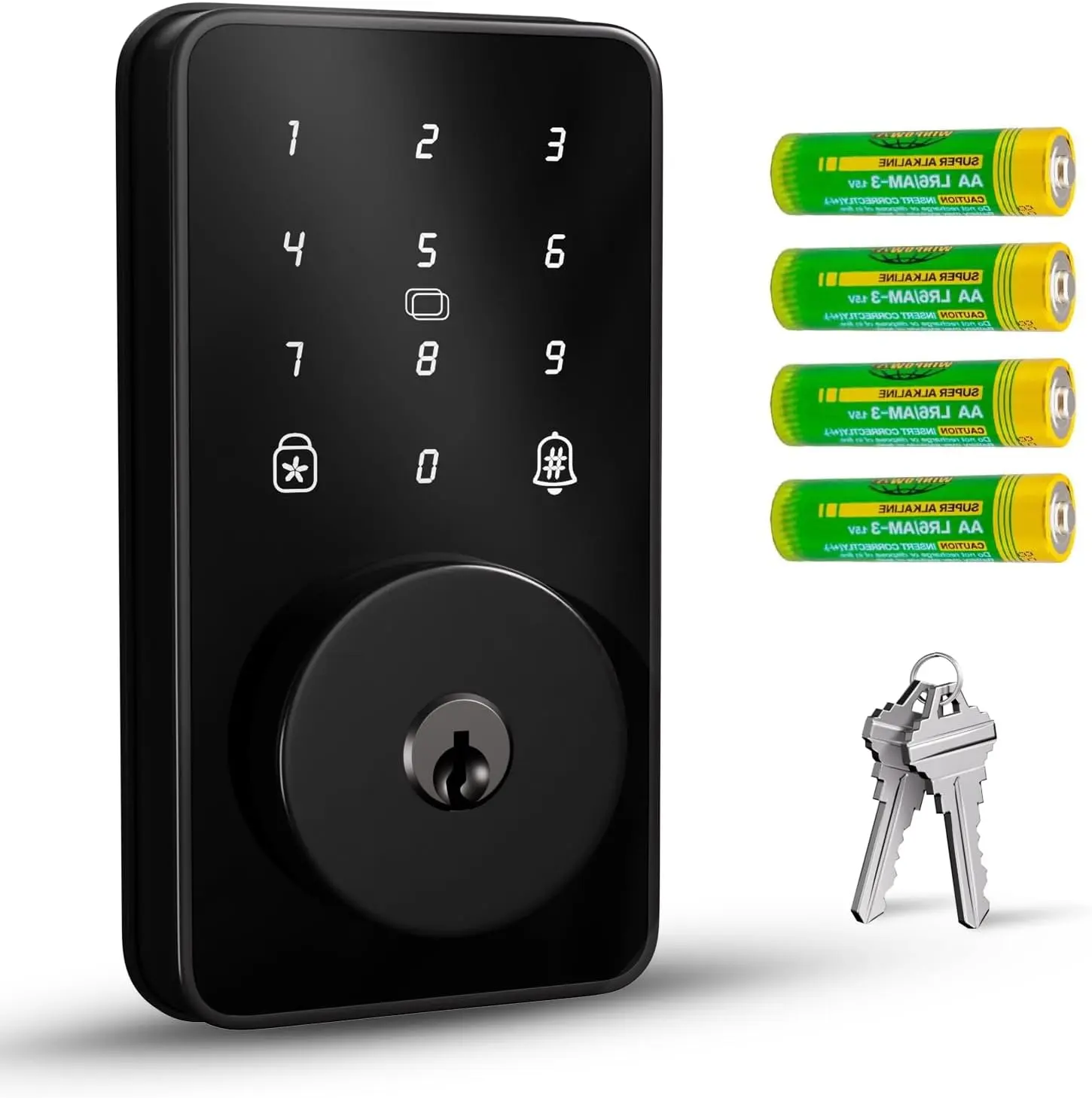 Keyless Entry Door Lock with Keypad, Biquole Smart Deadbolt Lock | for Front Door with 2 Keys, Electronic Digital Keypad Deadbolt, Auto-Lock | One-time Code | Easy Install | IP53 Waterproof