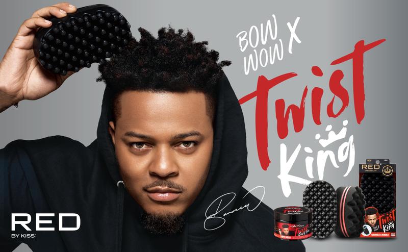 RED BY KISS Bow Wow X Twist King Twist Styler Brush for Curly Coiled, 4C Hair, Afro Curl Sponge Racket, Styling Pik & Gel Styling Twist Brush Men Daily Haircare Durable