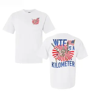 WTF Is A Kilometer Funny T-shirt, July 4th skeleton Funny Cringey USA Meme T-Shirt, USA Flag , Veteran Day Tee, Funny Gamer Shirt