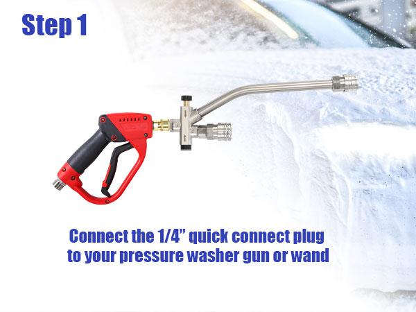 Tool Daily Pressure Washer Foam Cannon with Dual Connector Accessory, Double Tip Attachment for Soap Cannon, 5 Power Washer Nozzle Tips, 1/4” Quick Connect Tool Daily Pressure Washer Foam Cannon with Dual Connector Accessory, Double Tip Attachment for Soap Cannon, 5 Power Washer Nozzle Tips, 1/4” Quick Connect