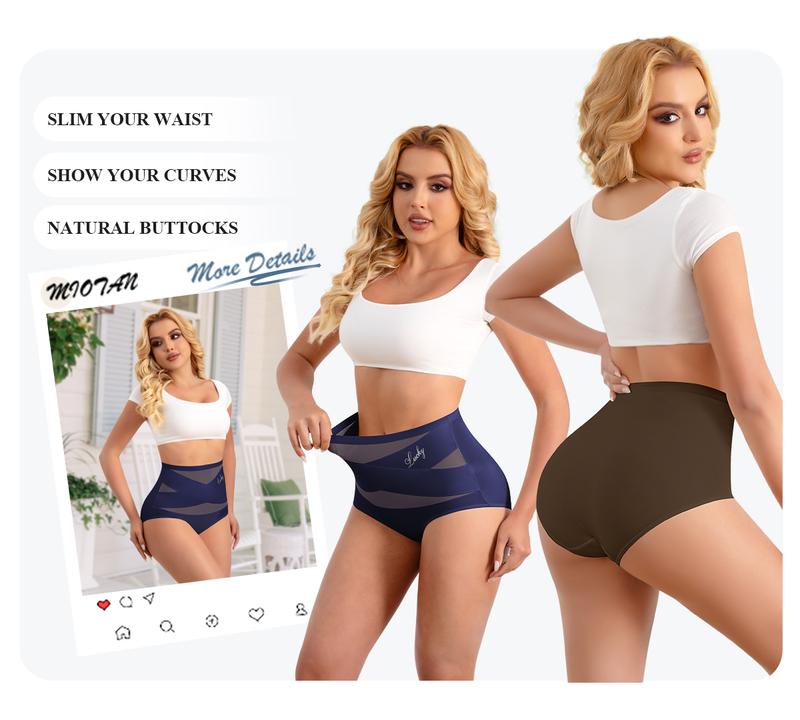 【NEW COLORS】Morelect 3/5/8 Pack High-Waisted Letter Print Underwear,Cross Support Tummy Control Panties for Women,Breathable Slimming Underwear for Women, All-Season Comfy Daily Wear. Casual Bridal Basic Minimalist Lingerie.