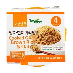 JAYONE Korean GABA Brown Rice & Oat Meal - Microwave Ready, Instant Cooked Rice, 800g (4x200g Packs)