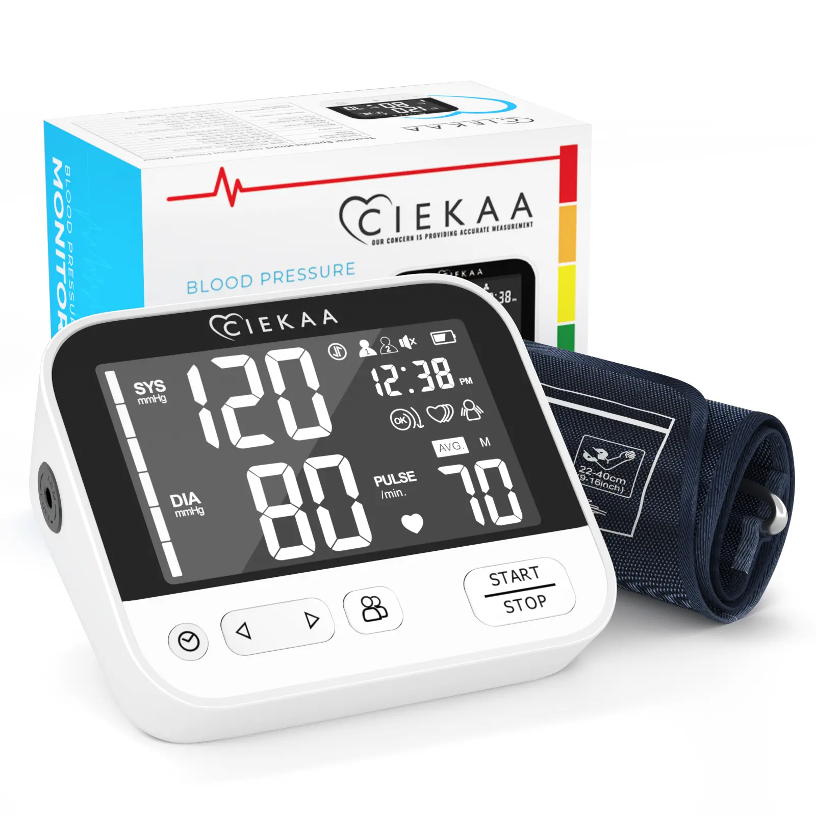 Upper Arm Electric Blood Pressure Monitor - Accurate Home Health Medical Device, Large LED Display, 2×120 Memory, Adjustable Cuff, Voice Alert, WHO Indicator, Irregular Heartbeat Detection