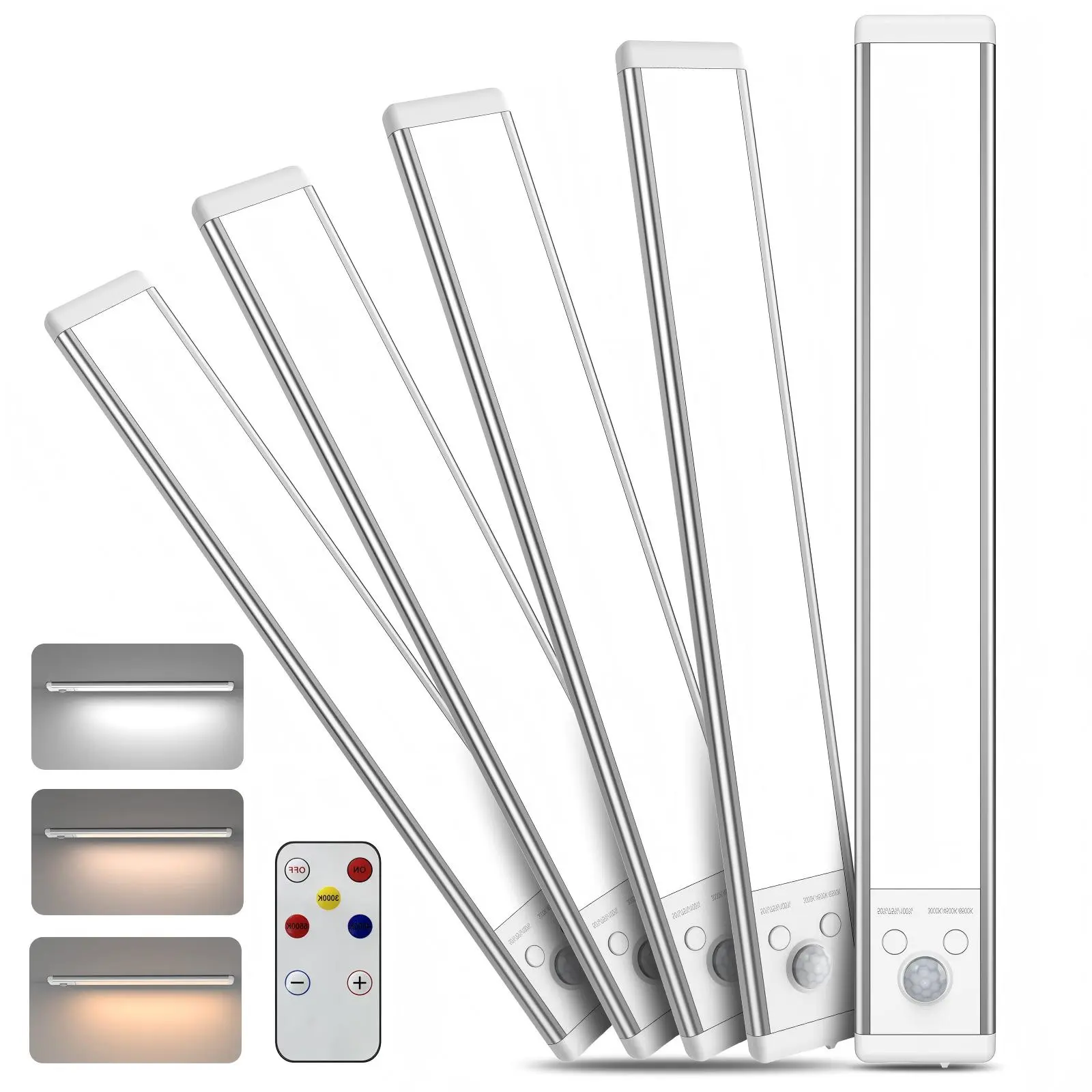 Under Cabinet Lights 5 Pack 2000mAh USB Rechargeable 52LED Magnetic Dimmable for Kitchen Stairs Wardrobe Lighting #Summervibes,dorm essentials,home decor,home essentials,camping essentials