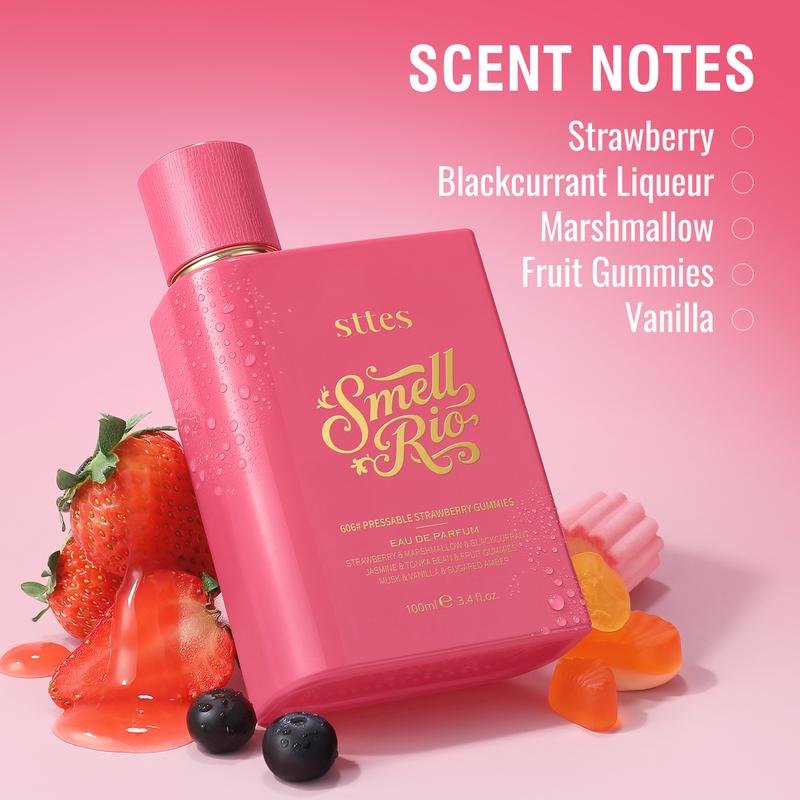 New Sttes Perfume 606# (Pressable Strawberry Gummies) – Eau de Parfum for Women – Richer Scent, Longer Lasting – Strawberry, Marshmallow, Fruit Gummies, Vanilla – Perfumes & Fragrances(100ml / 3.4 fl oz)