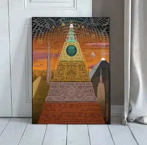 World Hierarchy Pyramid Deep State Mapping Conspiracy Art Poster Unframe