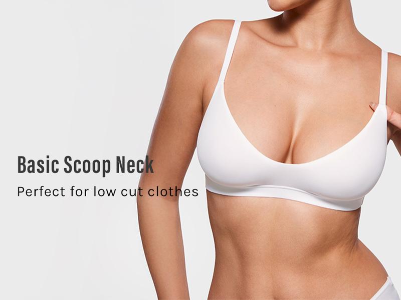 INLYRIC Women's Inbarely Soft Scoop Bralettes No Padding Cami Bras Unlined No Underwire Comfort Sleep Bralette Pullover