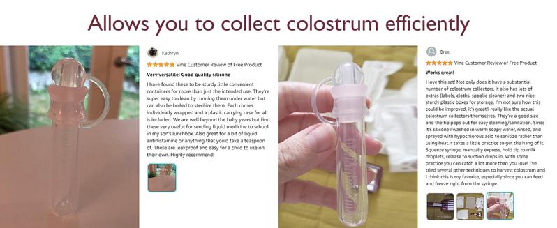 Momcozy Colostrum Collector Reusable Breast Milk Collector with Storage Case and Cotton Wipe, Portable Colostrum Container BPA Free, Multi-Use Collector 5ml