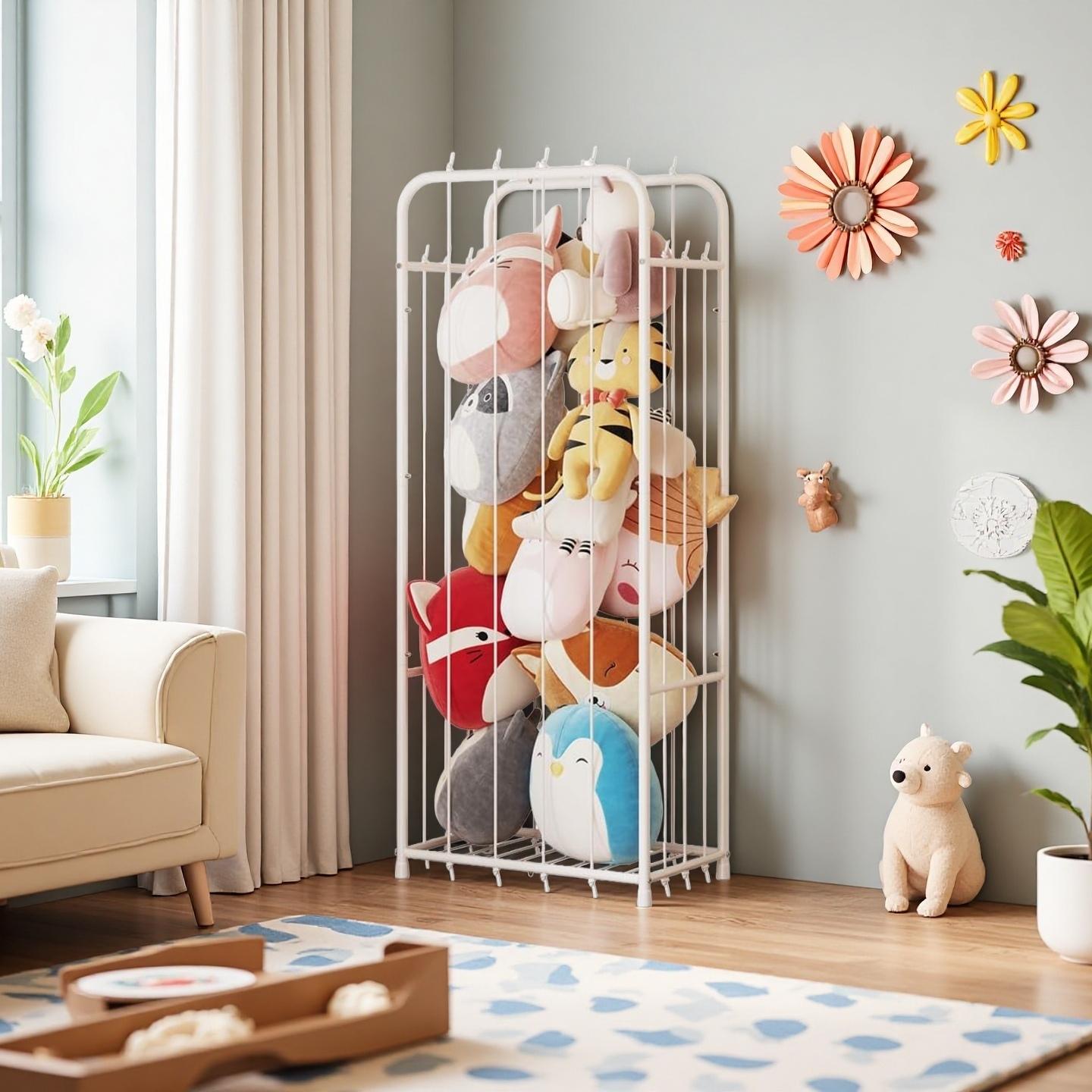 Stuffed Animal Storage Zoo Stuffed Animal Holder Space Save Vertical Stuffed Animals Storage PVC with Elastic Band and Net for Playroom Bedroom Nursery Deals For You Days Organiser Multicolor