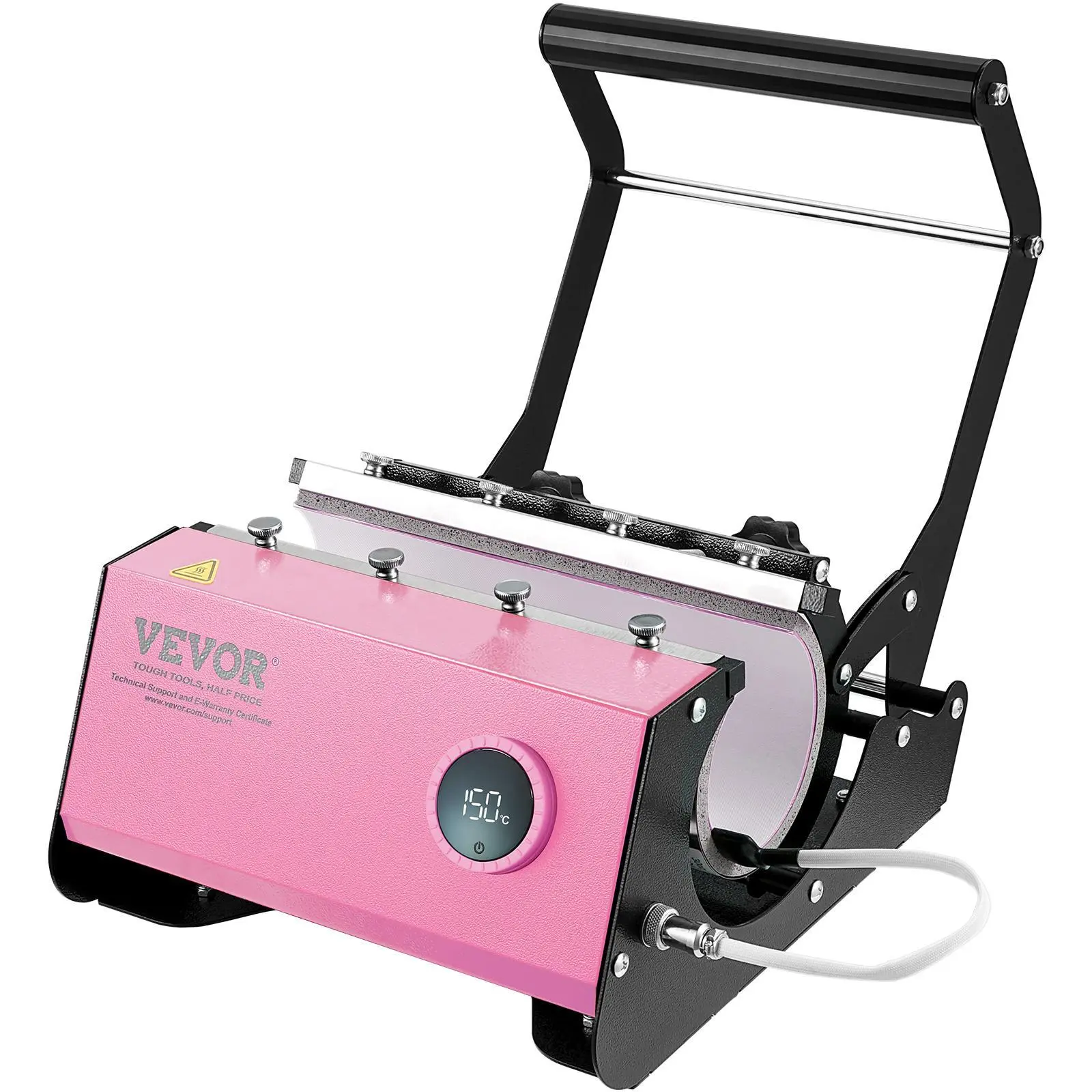 【summerfinds】VEVOR Mug Heat Press, 11-30oz Tumbler Heat Press Machine, Sublimation Transfer Straight Skinny Tumblers, Cup Heat Press with Heat-resist Gloves & Tape, DIY Ceramic Mugs Cups Glasses, As Gift, Pink