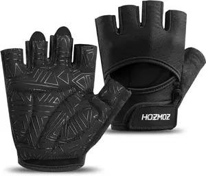 Ventilated Weight Lifting Gloves, Thick Padded Workout Gym Gloves with Full Palm Protection & Grip & Shock Absorption for Women & Men'S Fitness Exercise Training HOZMOZ