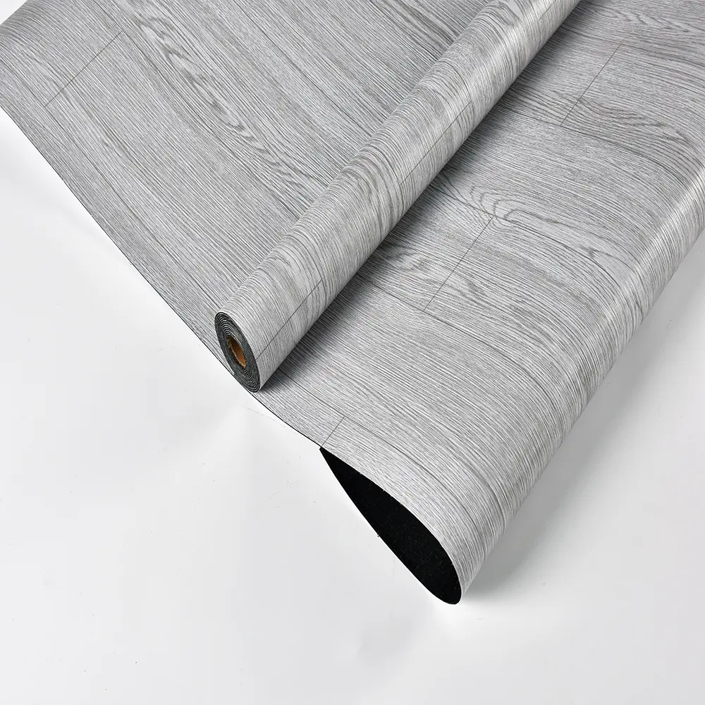 Aozey 3D Retro Laminate Vinyl Flooring Roll White Oak Peel and Stick Linoleum Wood Grain Plank Tiles for Bathroom Kitchen RV Renter Friendly Secure Non