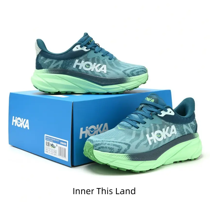 Teal swirl print running shoes with fresh mint green cushioned sole, lightweight design fits forest hiking and sunrise trail jog vlogs