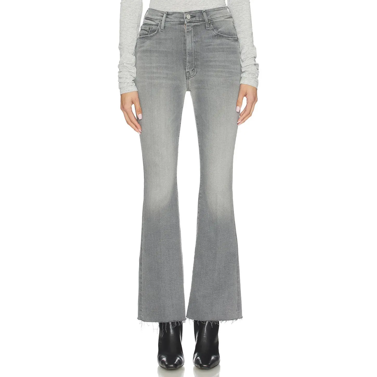 MOTHER High Waisted Weekend Fray Jeans in Catch Me Outside
