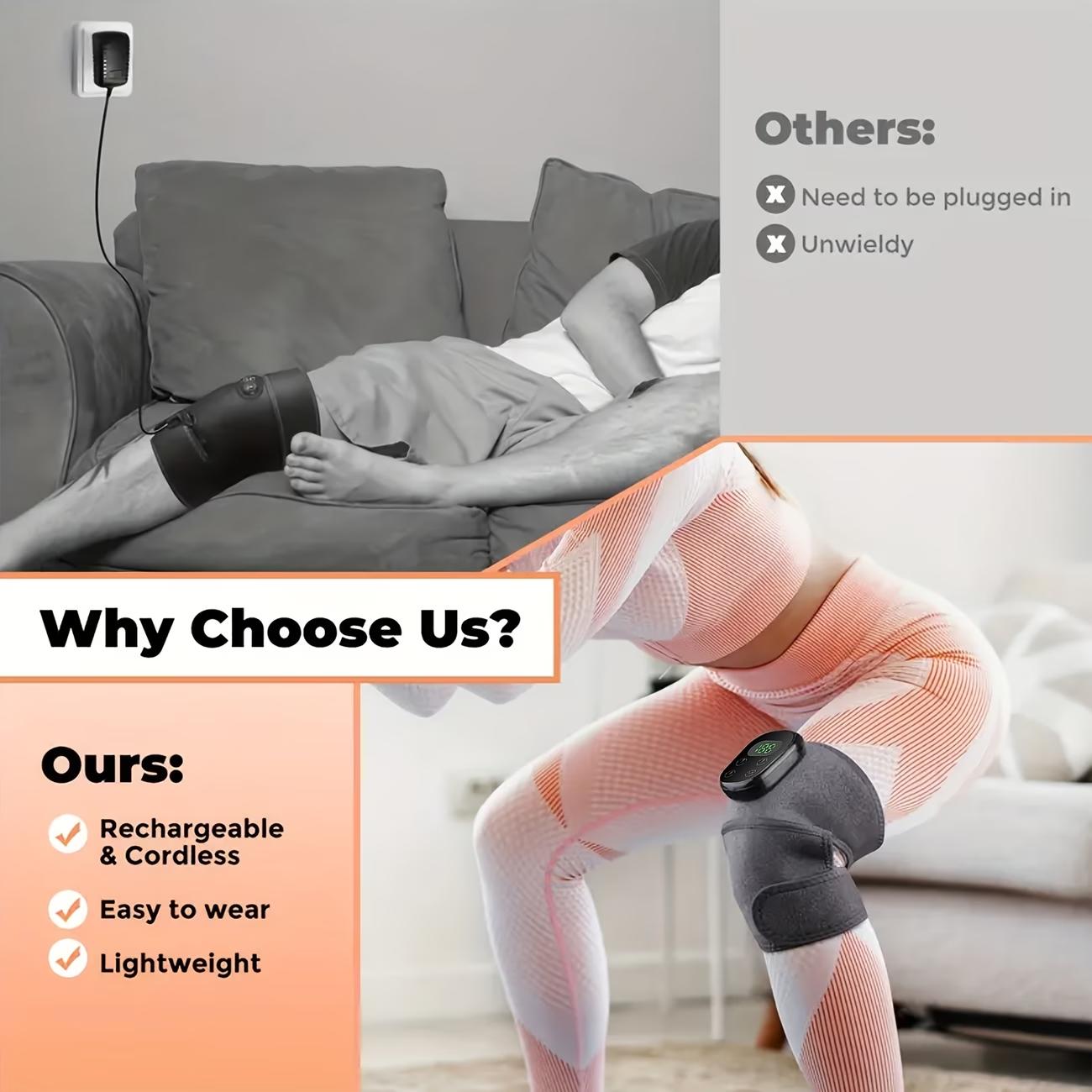 3-in-1 Heated Knee Massager, Cordless Rechargeable Knee Heating Pad with Multiple Massage Modes, Adjustable Heat & Vibration for Knees, Shoulders, Arms & Elbows, Portable Comfort Wrap for Home, Office & Travel, Great Gift for Women & Men 3-in-1 Heated Knee Massager, Cordless Rechargeable Knee Heating Pad with Multiple Massage Modes, Adjustable Heat & Vibration for Knees, Shoulders, Arms & Elbows, Portable Comfort Wrap for Home, Office & Travel, Great Gift for Women & Men