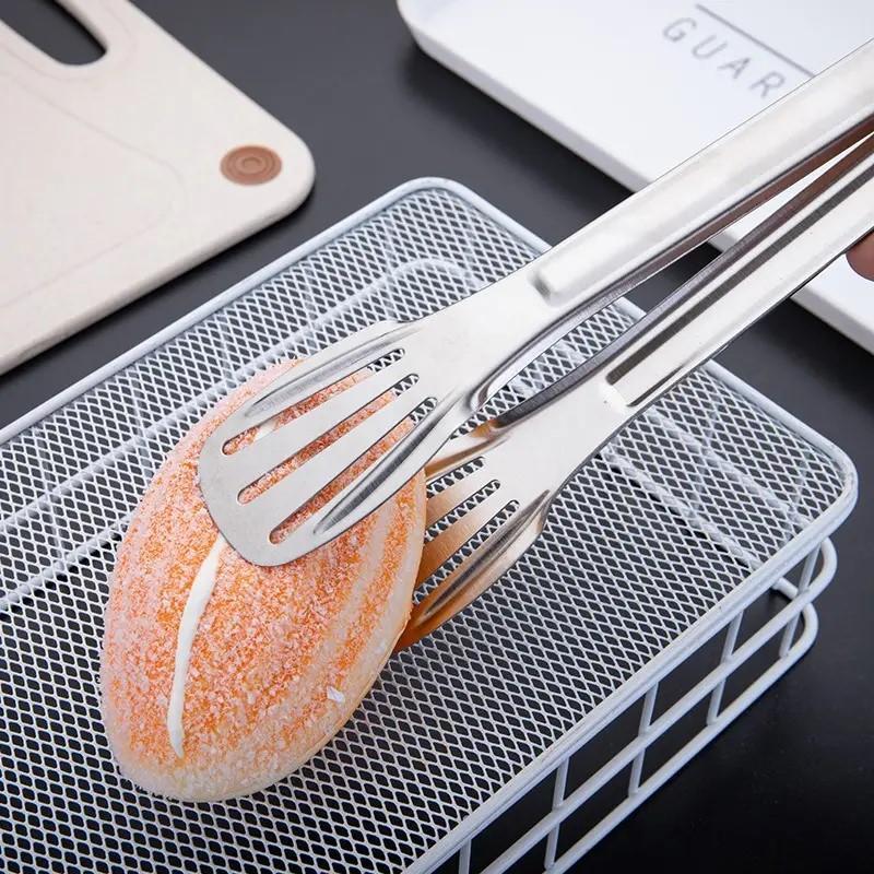 Stainless Steel Food Tongs, 1 Count Multipurpose Bread Barbecue Tongs, Durable Kitchen Utensils for Cooking & Frying & Grilling Stainless Steel Food Tongs, 1 Count Multipurpose Bread Barbecue Tongs, Durable Kitchen Utensils for Cooking & Frying & Grilling