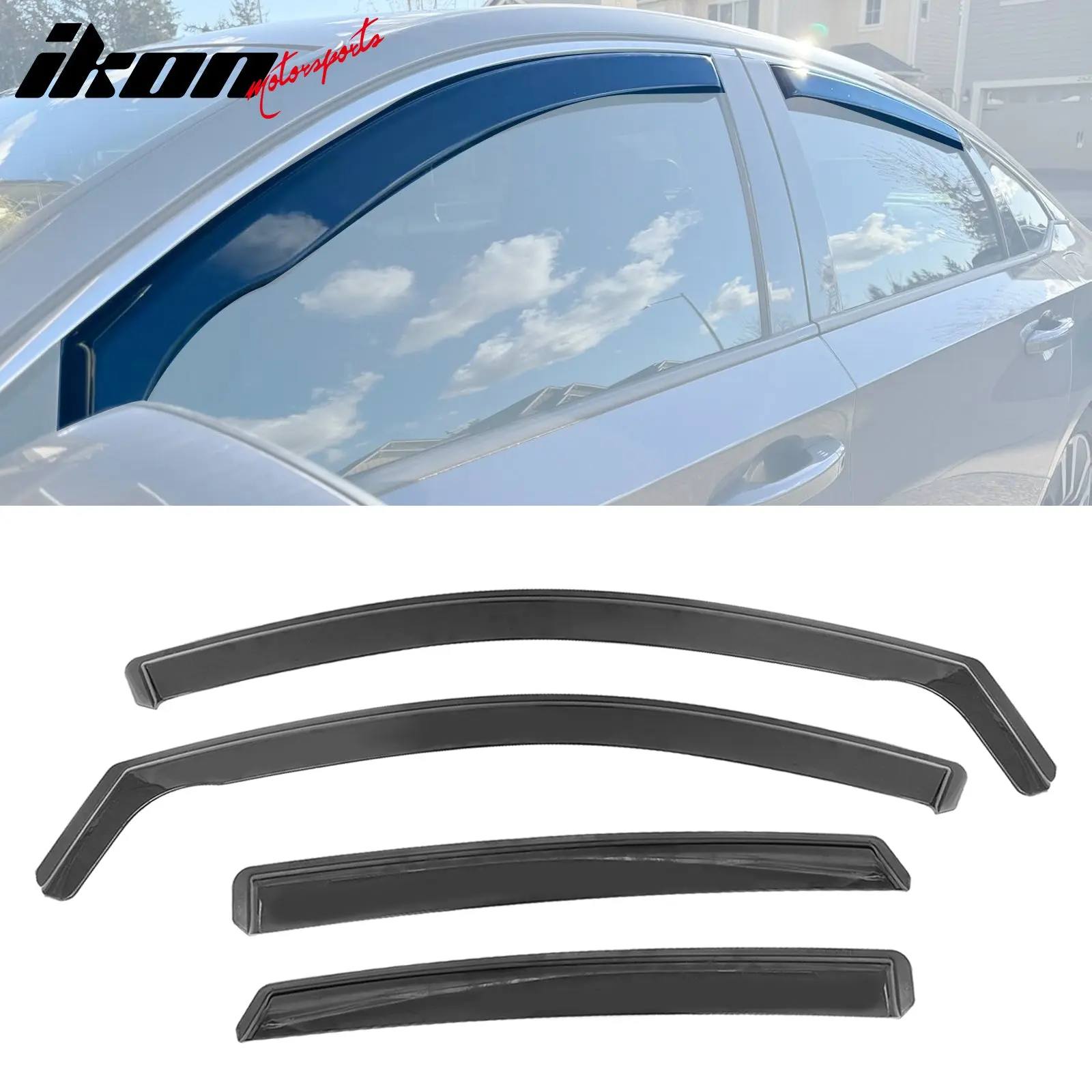 Window Visor for Honda Accord Sedan 2018-2025 Black In-Channel Deflectors