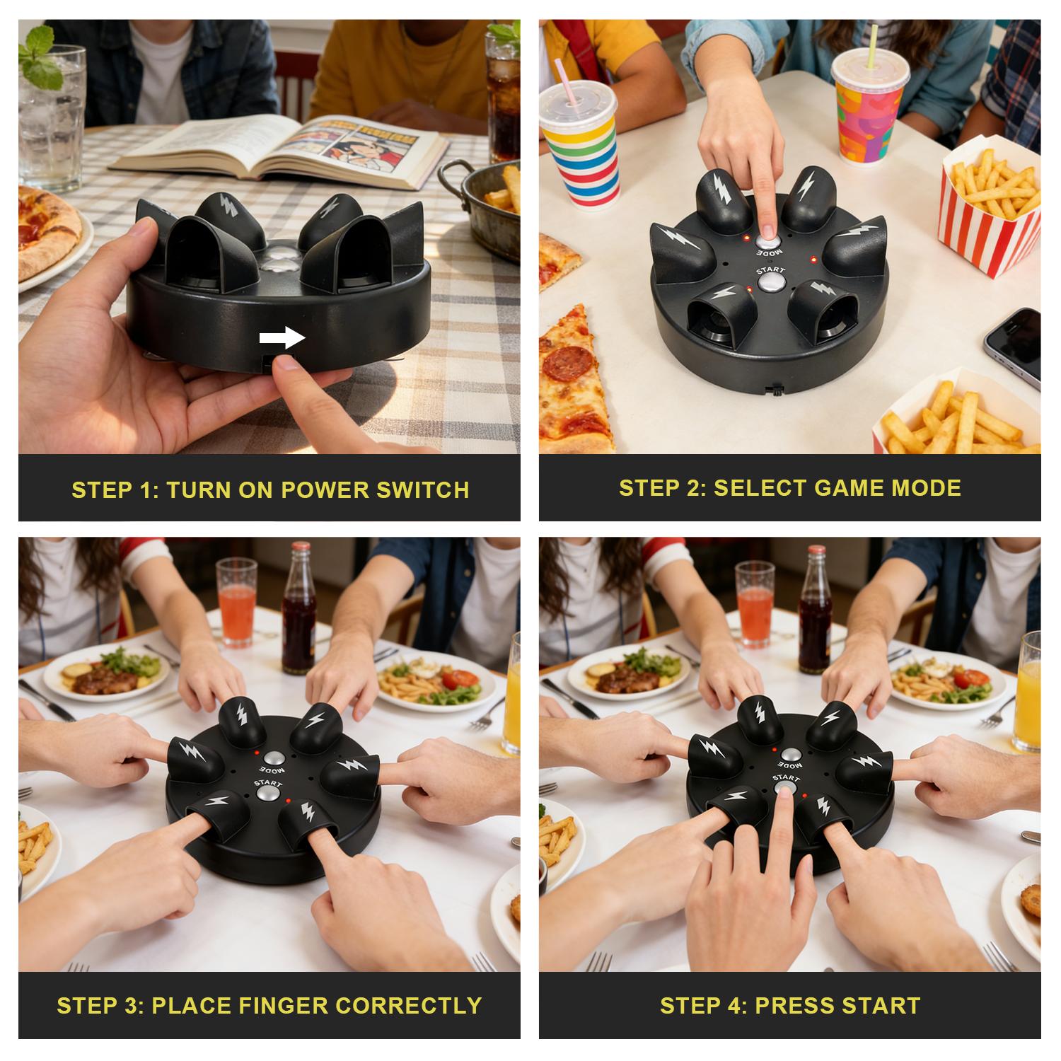 6-Player Electric Shock Roulette - The Ultimate Party Game! 2 Modes (Random Luck & Reaction Test), Safe Shock for Epic Truth or Dare with Friends – Hilarious Christmas Party Gift for Friends & Family