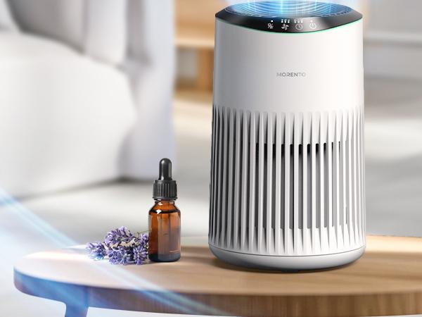 MORENTO MR2566 Air Purifier for Bedroom, Home, Smoke & Pet Dander Odors, Sleep Mode, Portable HEPA, Blue Ambient Light, Sleeping Mode#TikTokShopBlackFriday