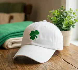 Embroidered Shamrock Hat Green Irish Clover Cap St Patricks Day Gift