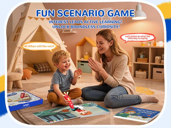 KOKODI Talking Pen Toy, Interactive Book Set, Learning Talking Pen with Recording Capability and Puzzle Games, Birthday Gift, Interactive Books for Encouraging Expression KOKODI Talking Pen Toy, Interactive Book Set, Learning Talking Pen with Recording Capability and Puzzle Games, Birthday Gift, Interactive Books for Encouraging Expression