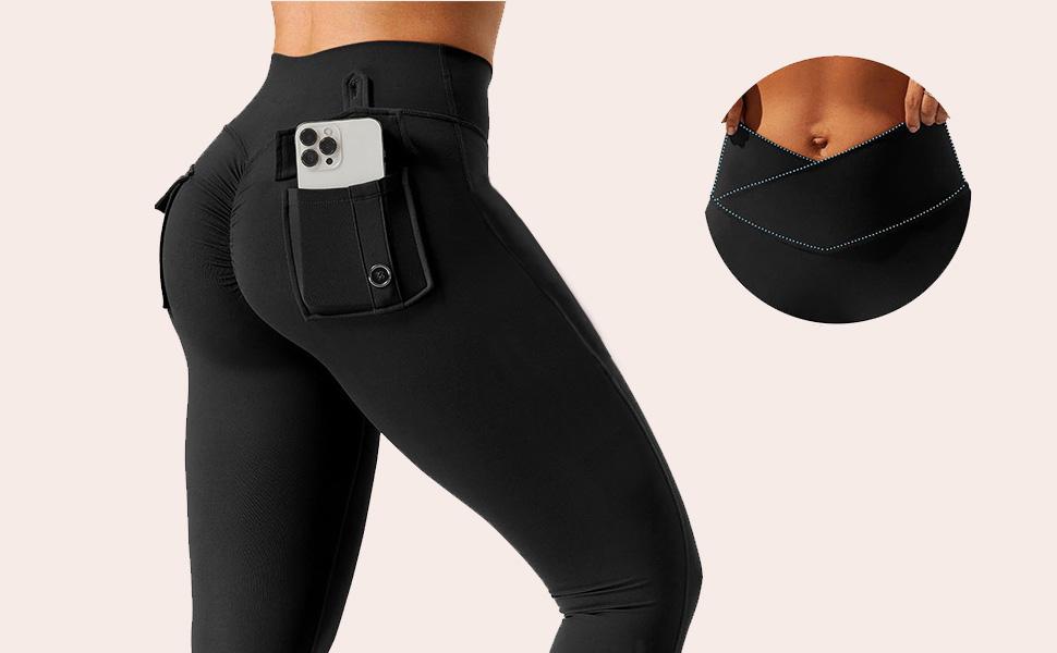 JOJOANS Leggings with Pockets for Women High Waisted Yoga Workout Springtok Breathable Activewear Bottoms Fitness Sports Pants Athletic Stretchable TikTokShopBlackFriday