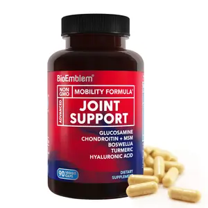 BioEmblem Joint Support - Glucosamine Chondroitin + MSM 1500 MG - with Boswellia, Turmeric & Hyaluronic Acid - Joint Health Supplement, Cartilage - Non-GMO - 90 Caps