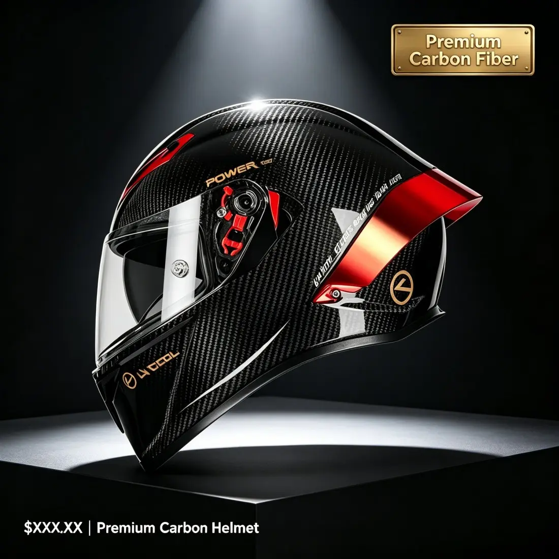 Lvcool Carbon Fiber Racing Safety Helmet, Dot Certified Full Face Motorcycle Helmet, All-Season Universal Fit, Durable & Lightweight Design