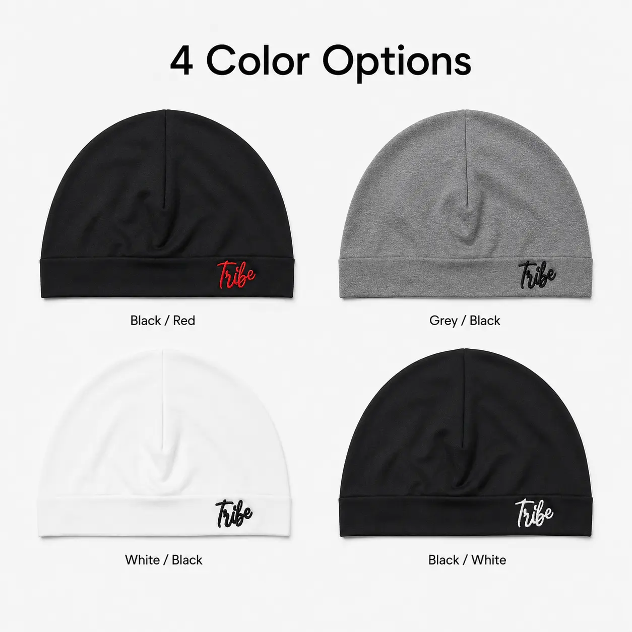 Simple Style Plain Skull Beanie for Men & Women, Breathable 4‑Way Stretchy Fitted Beanie Hat, Casual Sport Head Cover for Outdoor Sports Unisex
