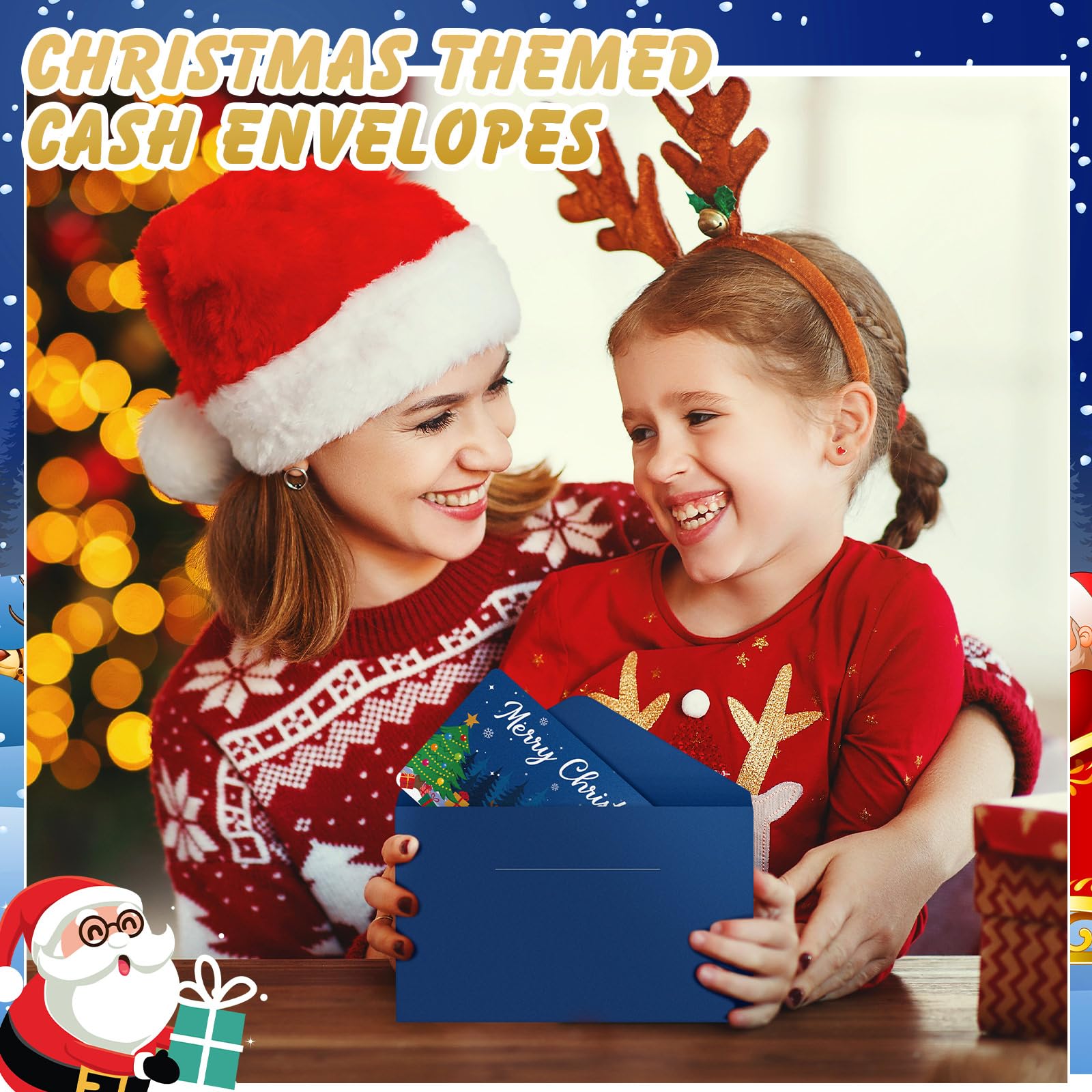 Christmas Clearance Sale Christmas Money Holders Cash Gift Envelope with 10 Slots Santa Snowmen Pattern DIY Christmas Gift Ideas Xmas Gift Card Holder for Family Friend,Christmas Valentine's Day Thanksgiving Day Anniversary Surprise Gift