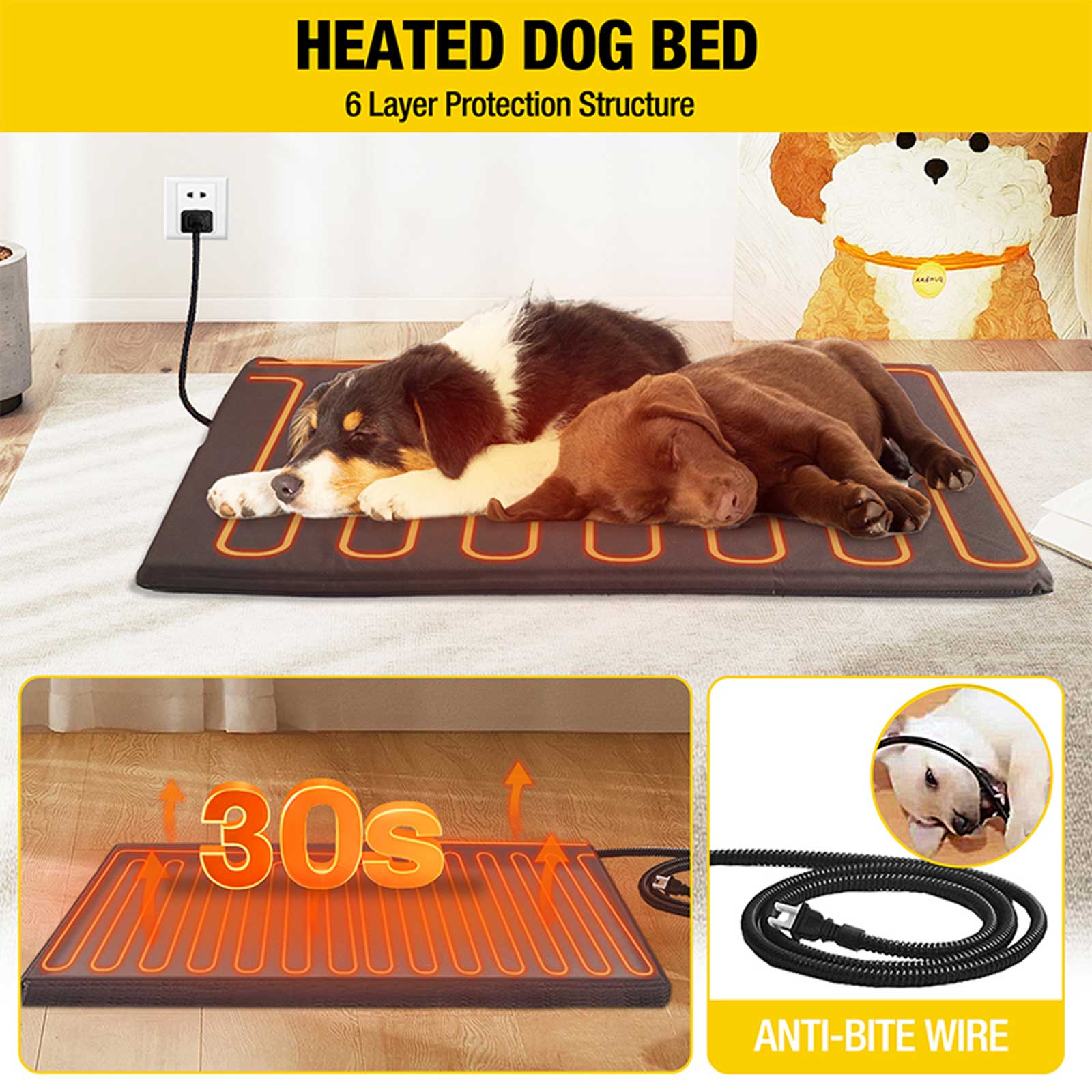 Aivituvin-AIR88/89-IN-HP Heated Waterproof Dog House |  Heating Pad | Iron Frame Dog House