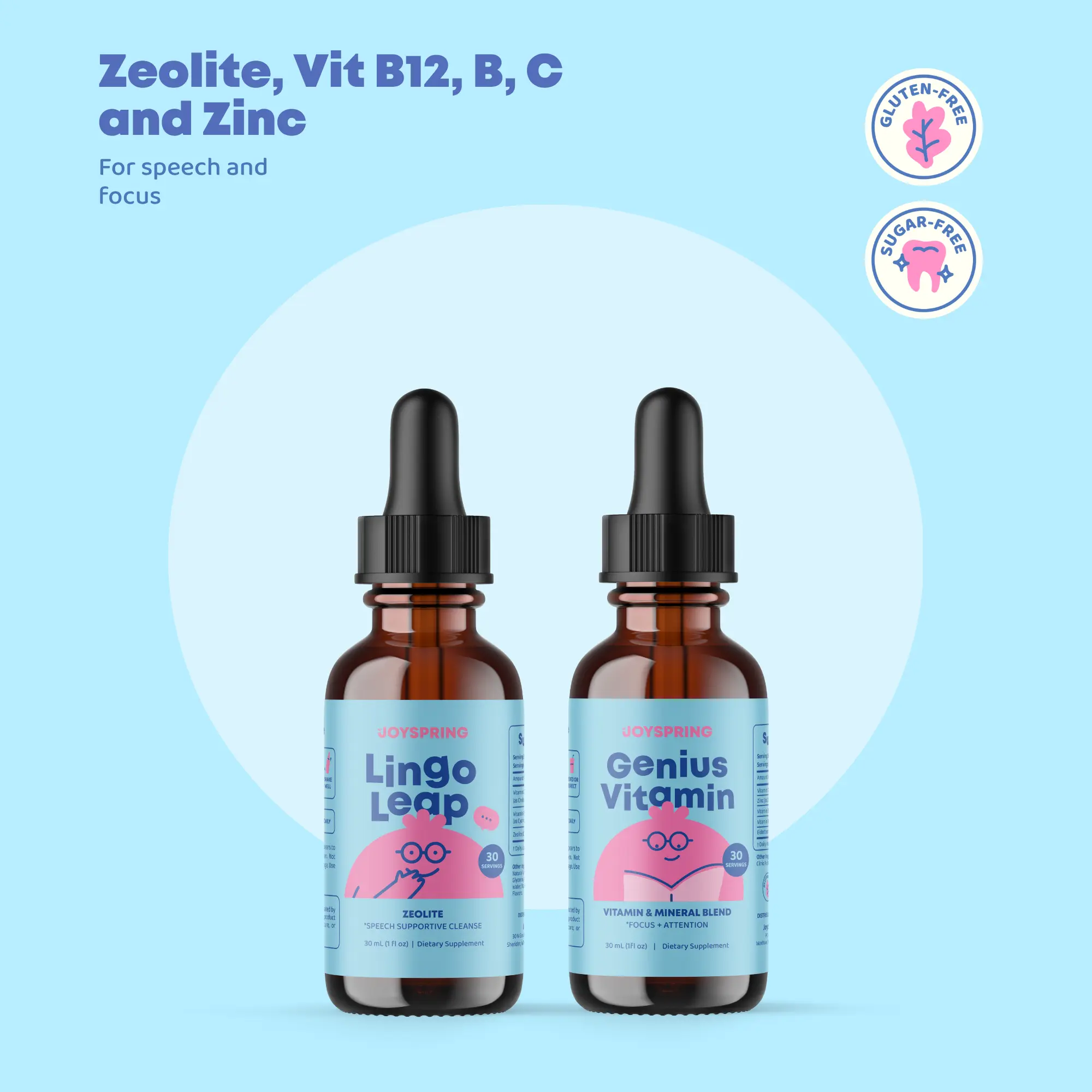 JoySpring Focus & Wellness Duo – LingoLeap + B-Complex Drops for Kids | Natural Daily Support for Focus, Energy & Wellness