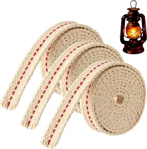 3 Rolls Lamp Wick Lantern Wicks - 10 Ft 1/2 Inch Flat Cotton Oil Lamp Wick Replacement Oil Lanterns Wick with Stitch for Oil Lamps, Kerosene Lanterns and Candle Burners Abeillo
