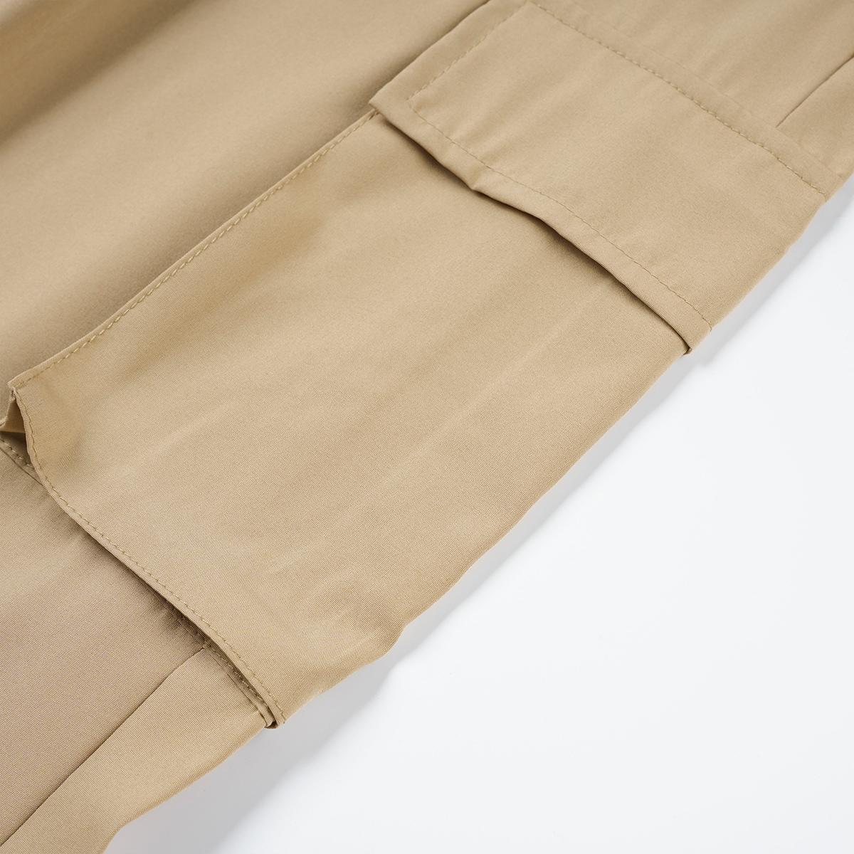 Men's Multi-Pocket Zip-Up Long Pants - TikTok Shop exclusive deal, casual everyday wear, stylish and practical, an essential part of any man's wardrobe, solid color casual work pants