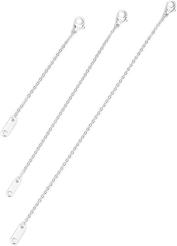 18k Gold Plated Necklace Extenders Delicate Necklace Extender Chain Set for Women 3 Piece Set, Extensions 2", 4", 6" Inches Hypoallergenic in Gold, Rose Gold, or Silver