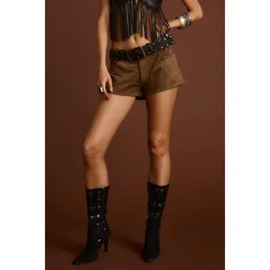 Mercer Camel Faux Suede Micro Shorts