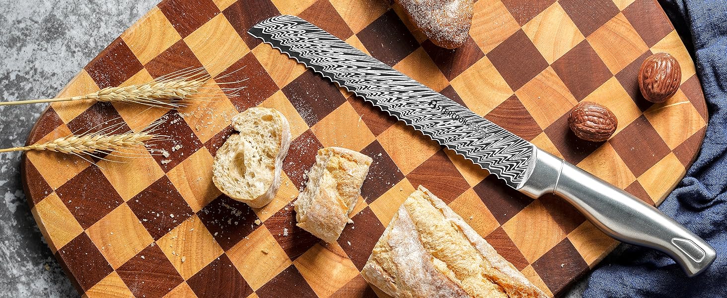 【Silver Iron Throne】Astercook Knife Set, 14-Piece Kitchen Knives Set Utensils Built-in Knife Sharpener, Dishwasher Safe Blade with Kitchen Steak Knives Steel Cutting Home