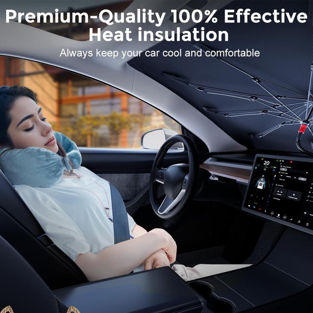 2 Pcs Car Windshield Sun Shade UV Protection Foldable Sunshade for Cars Heat Shield Dashboard Summer Must-Have Cool Car Accessories Auto Sun Protector