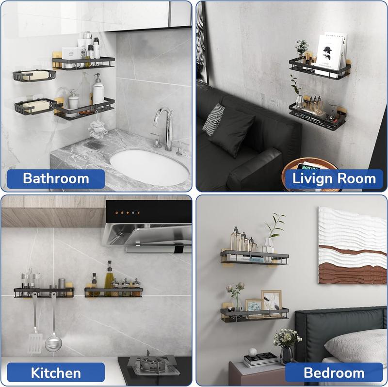 High Quality Corner Caddy Shelf | No-Drill Strong Adhesive By Purizm- Two Piece Set