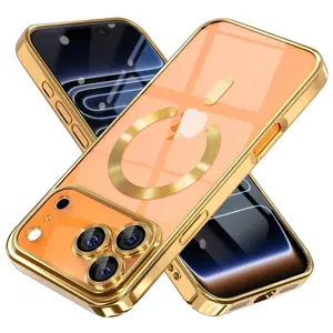 For iPhone 17 16 15 14 13 Pro Max Clear Case Magnetic Mag Safe Cover Shockproof Protector TPU Silicone Transparent Wireless iphone 16 plus cases cutephonecases