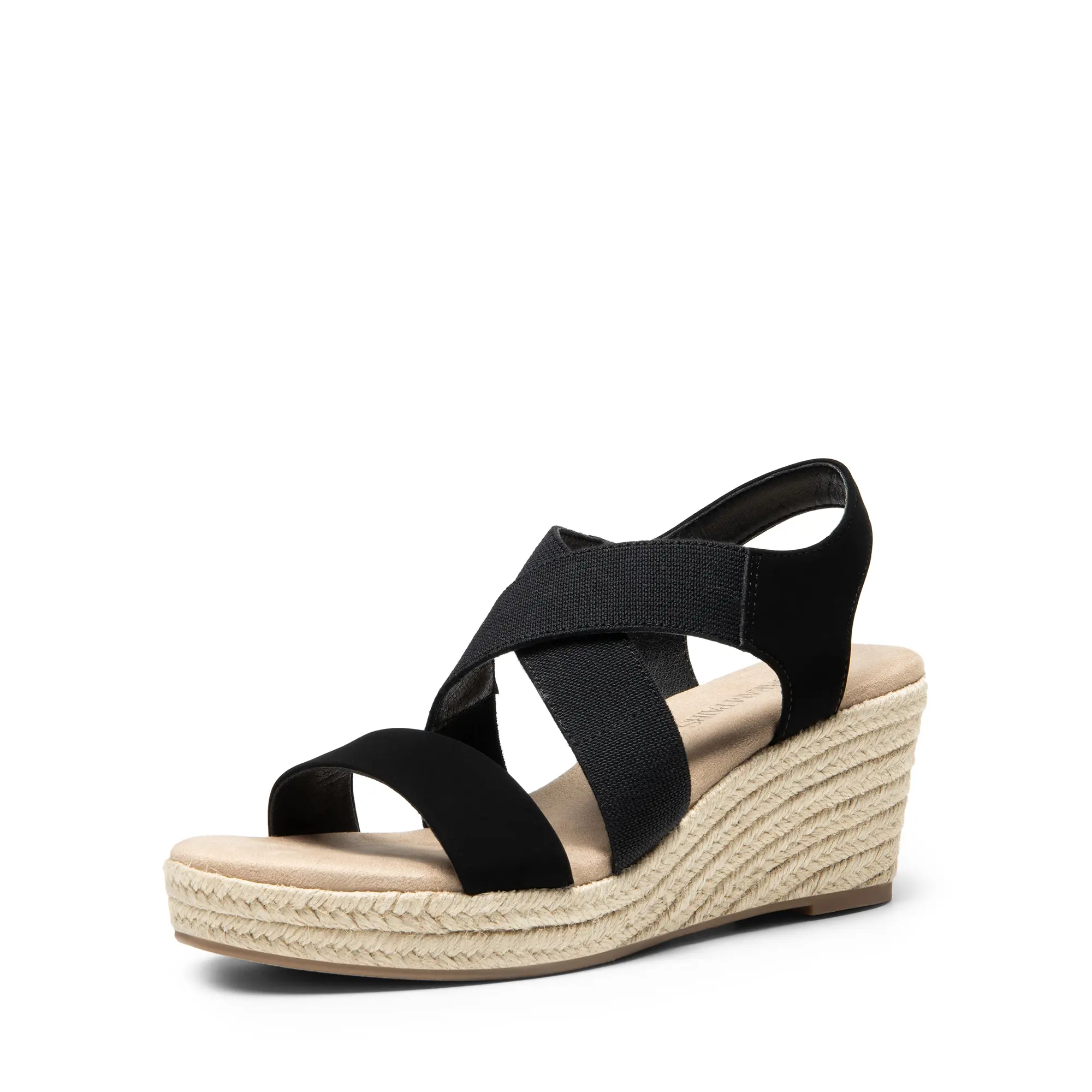 DREAM PAIRS Women's Elastic Ankle Strap Espadrille Wedge Sandals - Breathable Platform Footwear, Comfortable Walking Wedge Heels for Women, Espadrilles Wedges Sandals