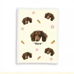 Custom Pet Illustration Plush Blanket – Double-Sided Warmth & Memories