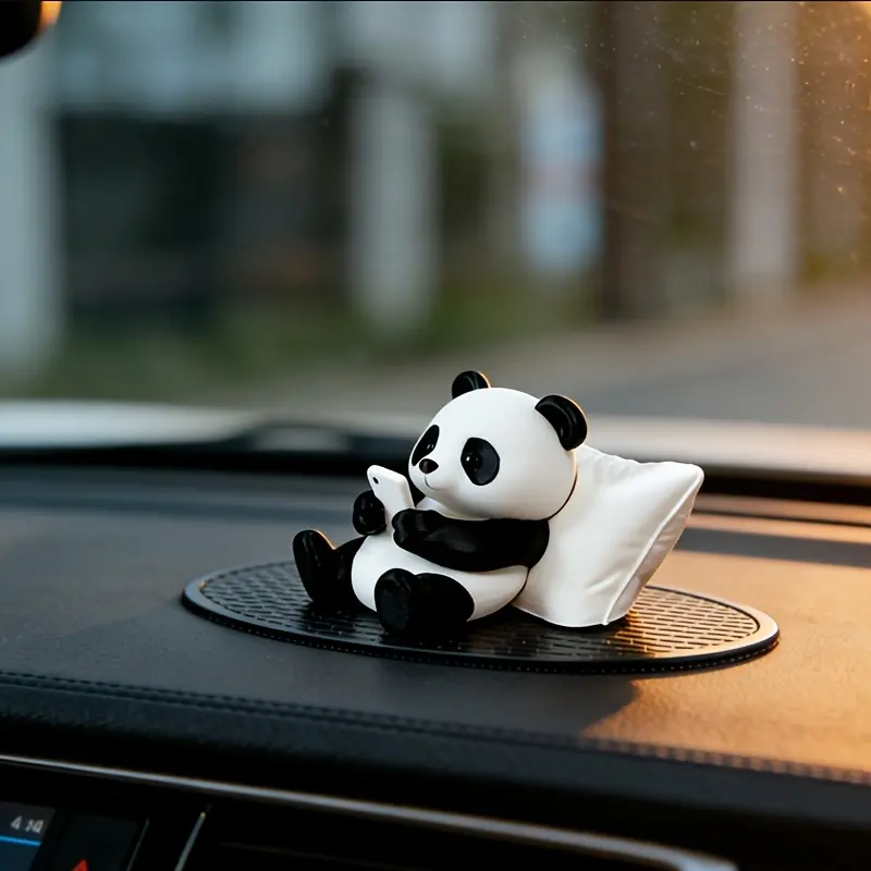 Panda sculpture figurine, desk office decoration, car accessories, creative animal model, collectible small statue, car ornament, Car Interior Decorative, Car Interior Ornaments, Car Dashboard Decoration