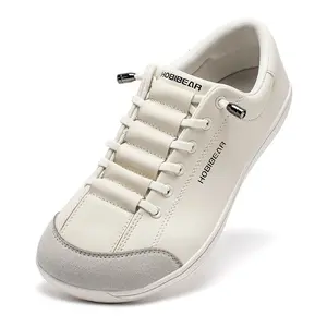 HOBIBEAR Leather Barefoot Shoes for Men & Women Simple Wide Toe Zero Drop Sneakers Lightweight for Running Walking & Fitness