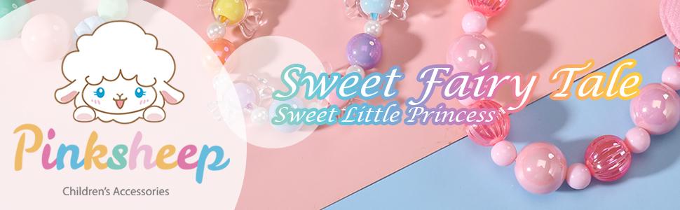 PinkSheep Kids Classic Jewelry - 6 Sets of Beaded Necklaces & Bracelets for Girls, Versatile Accessories for Various Occasions